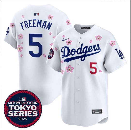 Men Los Angeles Dodgers #5 Freeman Tokyo Series 2025 white Limited Stitched Jersey style 2